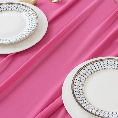6Pack 9ft Chiffon Table Runner 14x108 Inch Sheer Romantic Table Runner for Wedding Birthday Party Bridal Shower Outdoor Decoration-Fuchsia