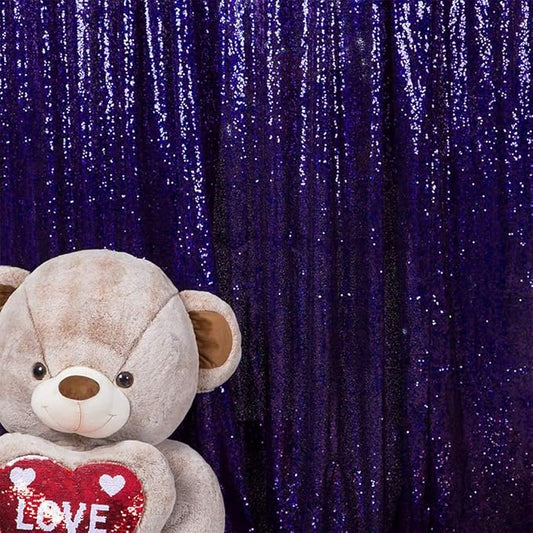 JYFLZQ Purple Sequin Backdrop Curtains 8ft x 8ft 1 Panel Glitter Photo Booth Backdrops Sparkly Photography Background Drapes for Parties Wedding Bridal Showers