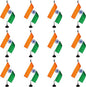 India Desk Flag, 12 Pack Indian Table Office Flag with Black Solid Pole and Stand Base, International Country Flag, Festival Celebration, Classroom Meeting Desktop Decor (India)