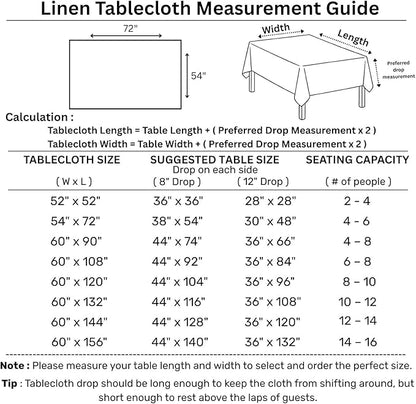 Solino Home Linen Purple Tablecloth 54 x 72 Inch - Classic Hemstitch, 100% Pure Linen Rectangular Tablecloth - Machine Washable Table Cloth for Fall, Autumn, Halloween, Thanksgiving