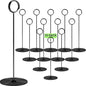Gray Bunny Metal Table Number Holders, 12 Pack, 8 in Tall, Black, Card Holders Tabletop Table Number Stands, Wire Clip for Restaurants Recipe Place Card Signs, Weddings, Banquets, Pictures