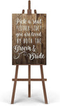 Rustic Wooden Signs Pick a Seat Not A Side Sign You Are Loved by the Groom and Bride, Wedding Signs Wall Art Decor Kitchen Cafe Pub Decor Gift 18x12 INCH