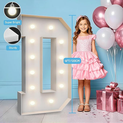 4FT Marquee Light Up Letters D,Party Decoration Large Marquee Light Up Letters with Weighted Water Bag,Pre-cut Foam Board Set Can Be Used for Birthdays,Weddings,Baby Anniversaries