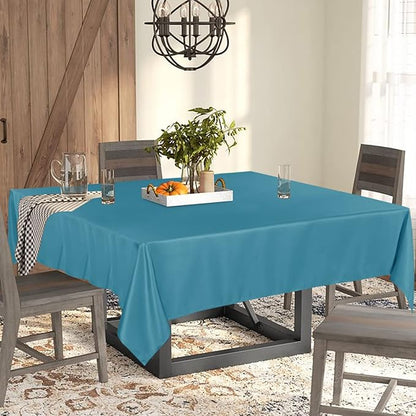 Fitable Square Tablecloth 60x60 inch Tablecloth Stain and Wrinkle Resistant Washable Polyester Table Cloth for Buffet Parties and Camping, Teal