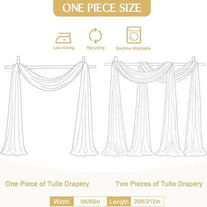 Lavender Purple Arch Draping Fabric for Wedding, 60" x 26Ft Chiffon Drapery Fabric Drapes Backdrop for Wedding Ceremony Baby Shower Bridal Shower Decoration(1 Panel)