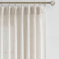Vision Home Natural Pinch Pleated Semi Sheer Curtains Textured Linen Blended Light Filtering Window Curtains for Living Room Bedroom Pinch Pleat Drapes with Hooks 2 Panels 42" Wx63 L