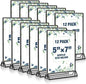 Acrylic Black Sign Holders 5x7, 12 Pack Wedding Black Table Number Holders, Double Sided Photo Display Picture Frame Paper Stand, Clear Flyer Stand Menu Holder for Wedding, Home, Party, Restaurant