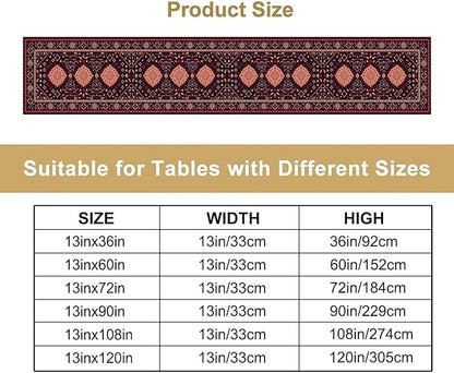 Vintage Boho Aztec Table Runner, Rustic Farmhouse Magical Kitchen Dining Home Party Table Decor 13x72in
