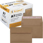 200 Qty Printable A7 Invitation Envelopes 5.25 x 7.25, Self Seal 120GSM Brown Kraft Paper Envelopes for Invitations, Papers, Photos, Documents, Wedding, Baby Shower, Easy to Seal