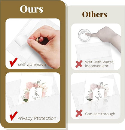 Goefun White Blank Cards (Unfolded) and Envelopes 4 x 6 Flat Postcards and A6 Envelopes Self Seal 100 Pack for Wedding, Invitations, DIY Greeting Cards & All Occasion