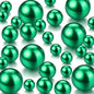 150 Pieces Vase Filler Faux Pearls Vase Makeup Beads No Hole Gloss Bead Mixed Sizes Round Pearl for Home Party Wedding Decor, 8/14/20 mm(Green)