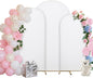 Wedding Arch Covers Arch Backdrop Cover Arch Stand Covers 7.2FT 6.6FT 6FT Set of 3 Arch Cover Spandex Fabric Stretchy Backdrop for Wedding Birthday Party Decoration Baby Shower (White, Cover Only)