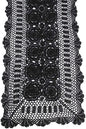 KEPSWET Cotton Handmade Crochet Lace Table Runner Black Rectangle Coffee Table Dresser Decor (14x36 inch)