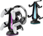 Saitake RGB Headset Stand with 9 Light Modes,Controller Holder for Desk with 2 USB Charging Ports,Suitable for All Headphones and Controllers,Can Simultaneously Place 1 Headset and 4 Controllers