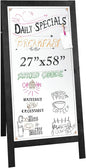 Ilyapa Wooden Dry Erase A Frame Sign - Magnetic Whiteboard Sidewalk Menu Board Outdoor - Menu Display for Restaurant, Food Truck - 58x27 inch - Black