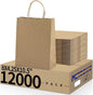 METRONIC Kraft Paper Gift Bags with Handles 8x4.75x10.5 Inch 12000 Pack | Christmas, Birthday Party Favors, Retail Shopping, Small Business Bulk | Brown Gift Wrap Bag