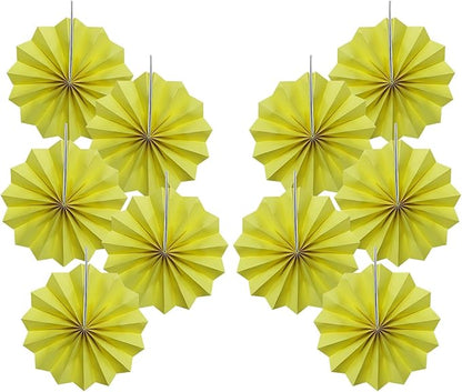 Yellow Party Decorations,Paper Decorations for Party,Lemon Decorations Party Paper Fans Bulk 8in,Anniversary Decorations for Part 30 Color DIY Set （Lemon Yellow）