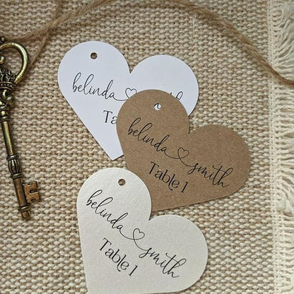 Custom Gift Tags, Personalized Heart Tags with Your Business Logo Heart Shaped Small Card Party Decoration Paper Gift Tags for Birthday Wedding Christmas