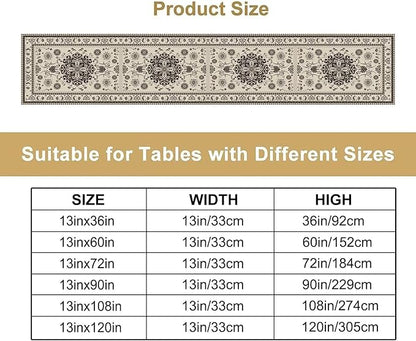 Boho Vintage Elegant Table Runner Farmhouse for Home Farmhouse Kitchen Table Dining Coffee Room Garden Party Wedding Decor 13x60in