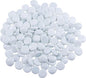 Galashield Flat Glass Marbles for Vases White Glass Gems Beads Pebbles Vase Filler (1 LB, Approx. 105 PCS)