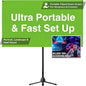 Valera 90in Green Screen Backdrop with Stand for Streaming, Ultra Portable 2 Min Setup, Portrait & Landscape, Tripod & Wall Mount, for Tiktok Zoom Video Meetings & More, +1k Free Backgrounds Included