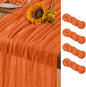Orange Cheesecloth Table Runner 4 Pack Halloween Orange Table Runners Boho Gauze 120 Inches Cheese Cloth Fall Table Decorations for Thanksgiving Weddings Bridal Baby Shower Party Decor