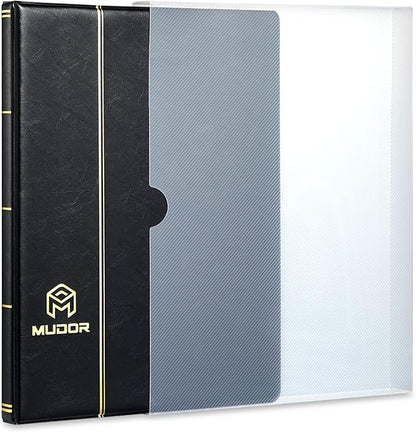 MUDOR Stamp Collecting Album for Collectors, 5 Rows Pockets, 10 Sheets Stamp Stockbook