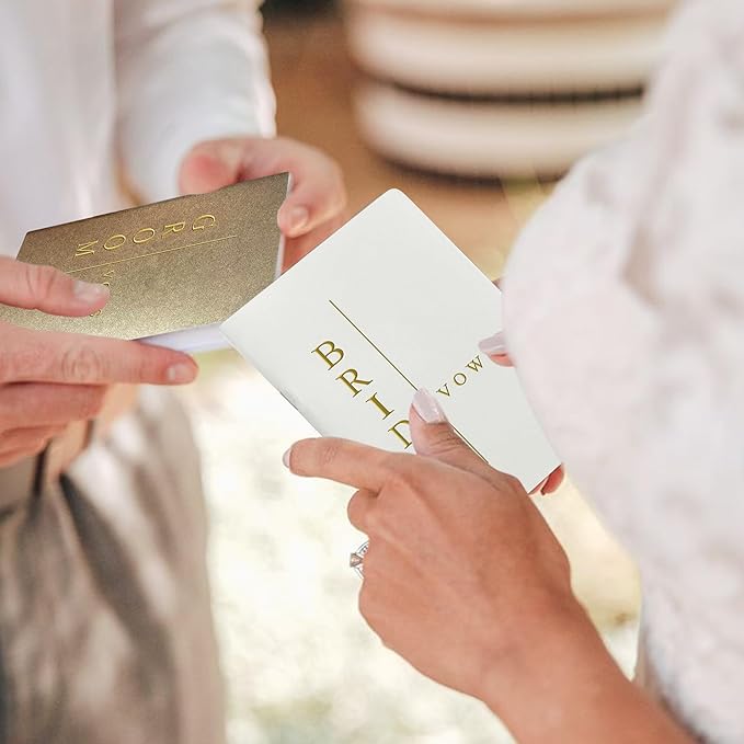 Vow Books His and Hers Wedding Vow Books Bride and Groom with Soft Touch Gold Foil Engraving Wedding Essentials(TR-GB-Terracotta)