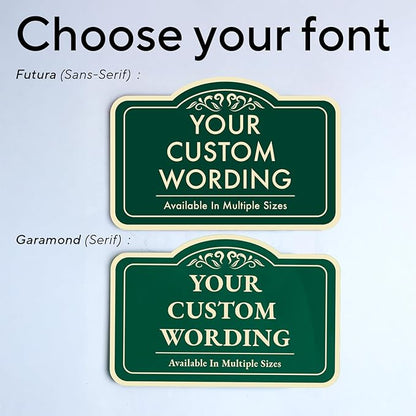 Custom Forest Green Outdoor Metal Sign - 36x24 In, Aluminum, Design 1, Waterproof, Made In USA