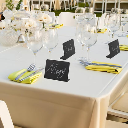 20 Pcs 4"x3" Mini Chalkboard Signs for Food, Reusable PVC Food Labels, Reserved Table Signs for Party Buffet, Birthdays, Bakery, Weddings Table Numbers, Buffet Display, Place Cards, Name Tag