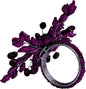 Napkin Rings Set of 12 for Dining Table Decoration Parties Everyday Metal Napkin Holder Leaf Purple (Pack of 12)