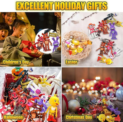 Action Figure Toy, 18 Pcs Game Figures Toys, Movable Joints Toys Dolls, Collectible Figure Gifts for Kids and Cake Toppers, Colourful