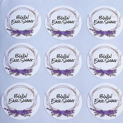 Custom Stickers for Weddings, Birthdays & Businesses - Personalized Labels with Your Logo - Waterproof, Fade and Heat Resistant - Pack of 100-1000 (Wreath P, 2.5 Inch)
