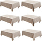 Fitable Faux Linen Tablecloths for Rectangle Tables - 90 x 156 Inch - 6 Pack Fabric Textured Washable Table Clothes Floor Lenghth Table Covers for Wedding, Party, Banquet, Birthday, Nature Color