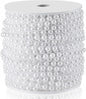 Craft String Pearls 6MM Pearl Bead, 66 Feet White Faux Pearl Garland Spool Roll Strand Wedding Party Decoration, Christmas Tree Decorations