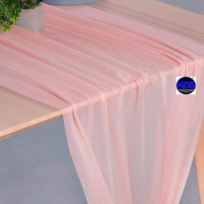 MDS Halloween Chiffon Table Runner - 25 Pack, 29 x 170 Inches, 14ft Each - Sheer Spooky Table Runners for Haunted House Parties, Trick-or-Treat Tables, Witchy Décor, Wedding & Events - Dusty Rose