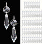 50PCS Premium Clear Crystal Teardrop Prism 2.4" -Crystal Glass Baroque Chandelier Pendant Drop Loose Beads Suncatcher for Holiday Party/Home/Window Decoration/Chandelier Replacement Parts