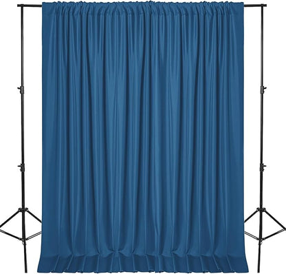 DWCN 10x10 FT Backdrop Curtains for Parties, Photography Backdrop Drapes with Rod Pockets for Wedding Decorations Stage Birthday Family Gatherings, 2 Panels 5ft x 10ft, Royal Blue