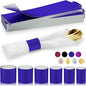 Polymer Material Reusable Napkin Band, Glue-Free Tear-Proof Water Resistant Oil-Proof Napkin Bands Set of 100(Front Blue Color and Back White), 6 Adjustable Sizes Napkin Rings
