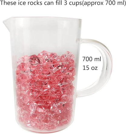 HappyFiller 15 OZ Pink Faux Ice Rocks 170 PCS Fake Crystal Cubes Stones Acrylic Gem for Glass Vase Fillers,Floral Display,Wedding Centerpieces,Party Deecor,Crafts,Table Scatter,Home Decoration