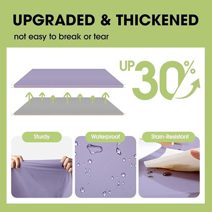 Pureegg Plastic Table Cloth Disposable 10 Pack, 84'' Round Table Cloths, Easter Party, Decorative Tablecloths, Round, Light Purple, Pastel, Plastic Cover, Leakproof & Sturdy, Lilac, Lavender