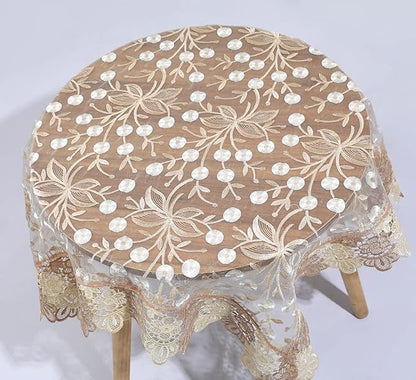 vctops Damask Lace Patchwork Tablecloth Luxury Square Small Table Cover Elegant Floral Embroidered Lace Table Cloth for Party Kitchen Dinning Picnic Decoration (Type H,22"x22")