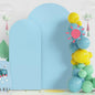 Fomcet Wedding Arch Cover 7.2FT, 6FT Dusty Blue Spandex Fitted Fabric Arch Backdrop Covers 2 Set for Round Top Chiara Arched Backdrop Stand Cover for Wedding Birthday Party Baby Shower Decor