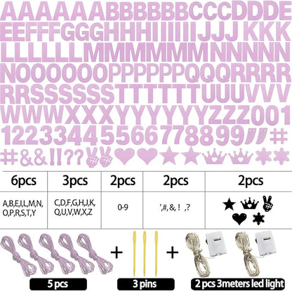 167Pcs DIY Glitter Customizable Banner Kit Happy Birthday Letter Banners Happy Valentine's Day Banners Love Heart Personalized Banner Decor Birthday Party Decorations Supplies(Glitter Light Pink)