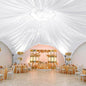 10 Panels White Ceiling Drapes for Wedding 5ftx40ft Sheer Drapery Chiffon Fabric Arch Draping Curtains for Party Ceremony Birthday Baby Shower Reception Stage Ceiling Decorations