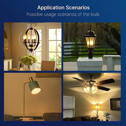 FLSNT 60W Equivalent LED Chandelier Light Bulbs, Dimmable LED B11 E12 Candelabra Base Bulbs, 3500K Natural White, 550LM, 12 Pack UL,CA65 Listed.