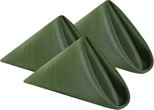Cloth Napkins 20x20 inch Washable Polyester Dinner Napkins Soft Table Napkins for Wedding Party Dining Banquet(Willow,25PCS)