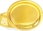 QZYL 50 Pcs Gold Foil Paper Plates, 12.2'' X 10.2'' Oval Large Paper Plates, Dinner Plates Party Decorations Disposable Plates for Birthday Wedding Picnic Graduation Ceremony Anniversary Daily Use