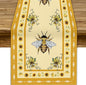 Honey Bee Table Runner, Farmhouse Yellow Sunflower Retro Summer Linen Tables Runners for Kitchen Dining Table Home Party Decor, 13x60inch