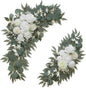 Artificial Flower Swag Set of 2 for Wedding Welcome Signs Floral Decorations, White Wedding Arch Flowers for Wedding Ceremony